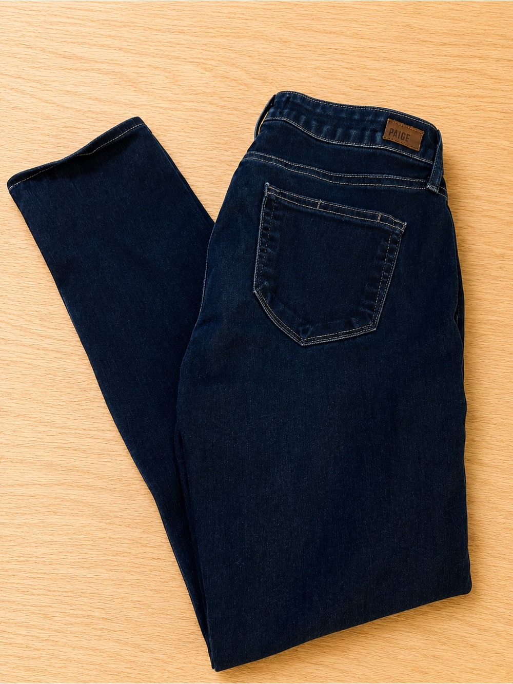 Anthropology PAIGE Dark Wash Straight Leg Jeans Size 29 Premium Designer Denim